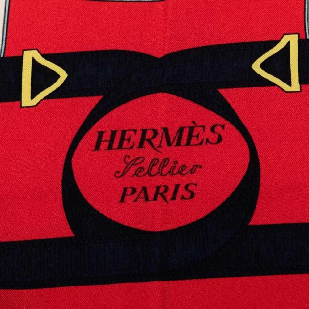 Hermes Silk Scarf Eperon d'Or Navy